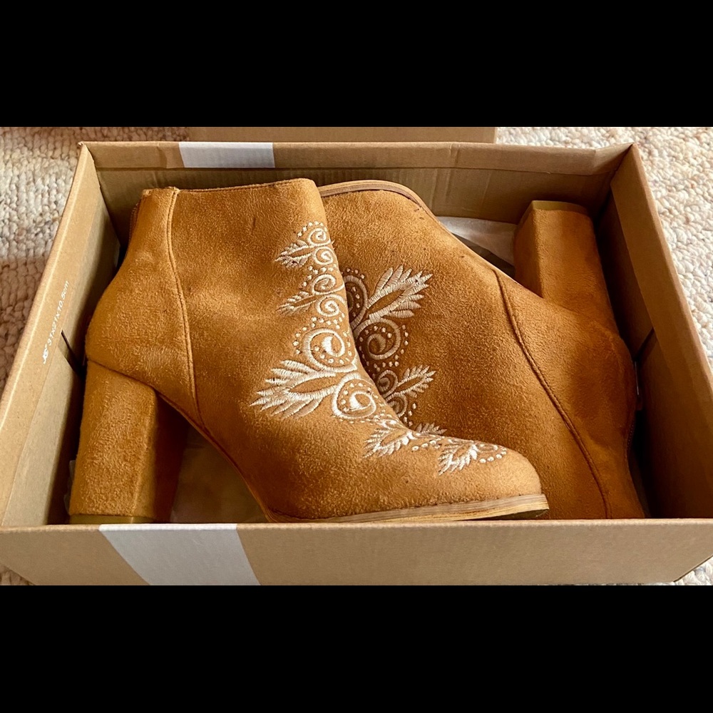 Booties-2 inch heels, suede